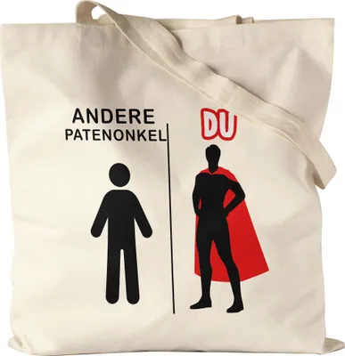 Produktbild von Andere Patenonkel Du Jutebeutel Stoffbeutel Canvas  Superheld Mein Held Dankeschön Geschenkidee Lustig Humor