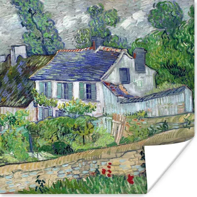 Produktbild von MuchoWow® Poster Haus in Auvers - Vincent van Gogh 75x75 cm - Wand Dekoration