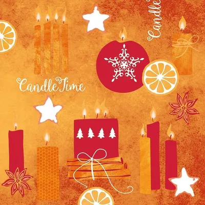 Produktbild von Airlaid Serviette Candle Time in Rot, 40 x 40 cm, 50 Stück - Mank - Weihnachten