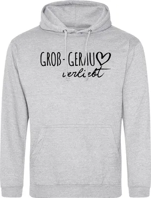 Produktbild von Huuraa Uni Hoodie Groß-Gerau verliebt XL Heather Grey Vegan Sweatshirt Geschenkidee