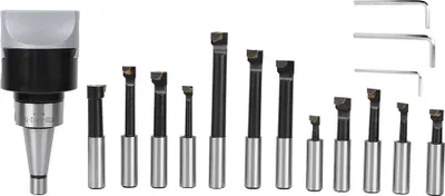 Produktbild von Bohrkopfsatz, hochhart, 40CR, CNC-Fräswerkzeugsatz, 75 mm, für Horizontalbohrmaschinen, NT30-F1-18-12PCS
