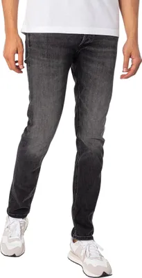 Produktbild von Jack & Jones 12159030, Schwarz, Grau, Jeans, Baumwolle, Elasthan, Polyester, Nicht bleichen, Natürliche Trocknung, Nicht chemisch reinigen