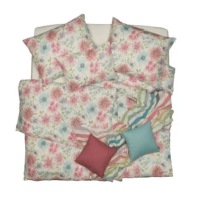 Obrázek produktu pro SCANquilt povlečení FLANEL květy smetanovopastelová 100% bavlna 140 x 200/70 x 90 cm