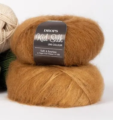 Produktbild von DROPS Kid-Silk 50 Karamell Garn – 75% Kid Mohair 25% Silk | 25g 210m Strick- & Häkelgarn