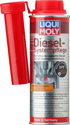 A can of Liqui Moly Diesel System Care with a red cap and applicator tube.