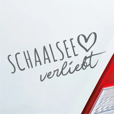 Produktbild von Auto Aufkleber Schaalsee verliebt Herz See Sea Liebe Car 19x7 cm Grau Sticker Heckscheibenaufkleber