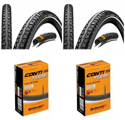 Produktbild von 2x Reifen Continental Conti Ride Tour 28x1.40 + 2 x Schlauch Conti Tube Cross...