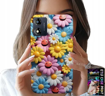 Immagine prodotto di Custodia per Motorola Moto E13 - Custodia con fiori colorati e margherite