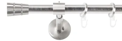 Produktbild von SN Deco Gardinenstange Rennes, 19 mm, 1-läufig, Stahl, Komplett-Set mit Ringen, geschlossener Träger, 120 cm, edelstahl optik