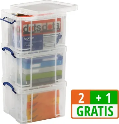 Produktbild von Really Useful Aufbewahrungsboxen 3x 35.0 l transparent 48.0 x 39.0 31.0 cm+ GRATIS 1 St.