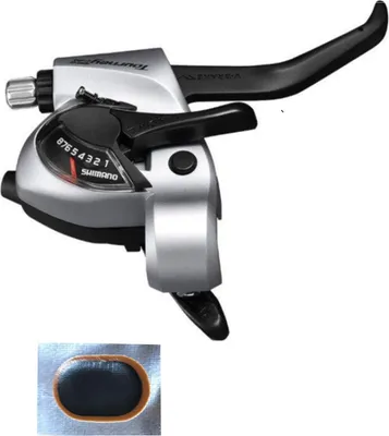 Immagine prodotto di Set in offerta / Leve cambio/freno Shimano TOURNEY TX ST-TX800 argento 8 velocità incl. toppe per camera d'aria