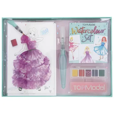 Produktbild von DEPESCHE TOPModel Malbuch Set mit Wasserfarben
