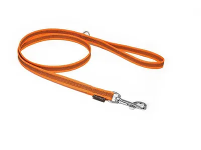 Produktbild von Mystique® Gummierte Leine 12mm mit Handschlaufe Standard Karabiner neon orange 1m