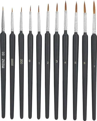 Produktbild von Famanu Pinselset für feine Details - 11-teiliges Set mit ultrafeinen Pinseln
