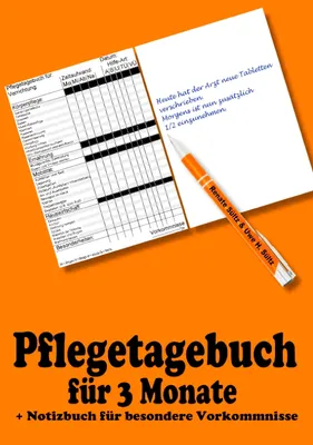 Produktbild von Pflegetagebuch für 3 Monate - inkl. Notizbuch