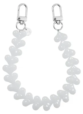 Produktbild von Weißes Telefonkabel Funky Hearts für verschiedene iPhone-Modelle mit Haken