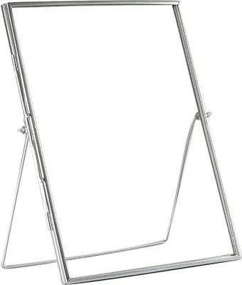 Produktbild von Nicola Spring Stehende Metallfoto-Frames - Freistehende Metallic Tischbank Bildanzeige - 8 "x 10" - Silber - Pack von 5