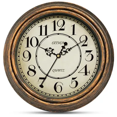 Retro Wandklok, 30 cm, geräuschlos, Vintage-Design, Quarz