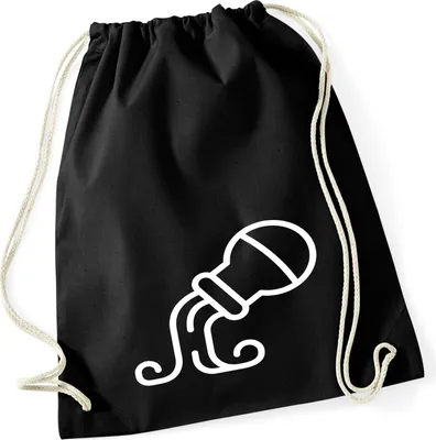Produktbild von Huuraa Turnbeutel Wassermann Sternzeichen Symbol 12 Liter Black Baumwolle Rucksack Geschenkidee