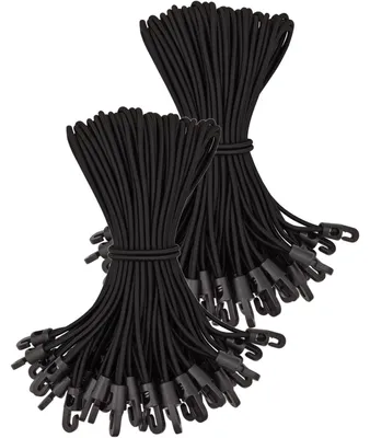Produktbild von Spanngummis mit Haken 100 Stück 25 cm Schwarz