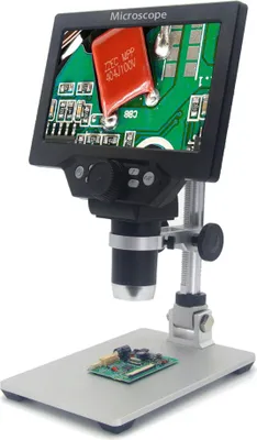 Produktbild von G1200 Digitální mikroskop 7palcový LCD displej s velkou barevnou obrazovkou a kontinuálním 12MP zvětšením 1-1200x se stojanem z hliníkové slitiny