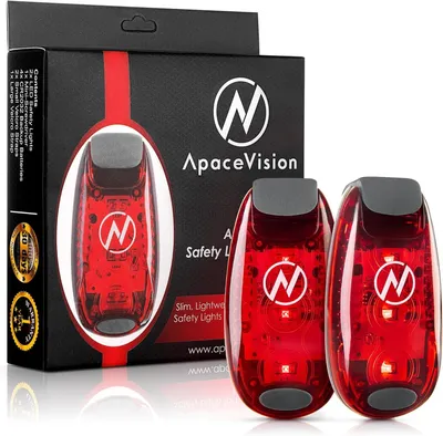 Productafbeelding van Led veiligheidslampjes met clip - Set van 2 - Met extra batterijen
