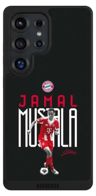 Produktbild von NIVOCASE Handyhülle für Samsung Galaxy S25 Ultra Hülle NIVOpure Case Schwarz FC Bayern München Offizielles Lizenzprodukt Jamal Musiala