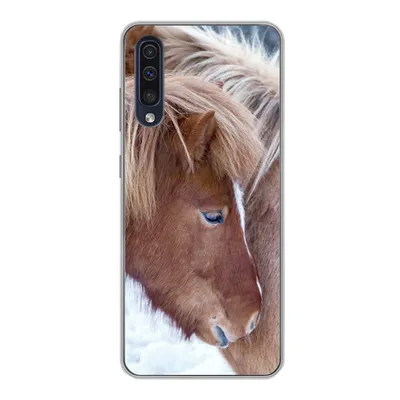 Produktbild von MuchoWow® Handyhülle Schutzhülle Hülle für Samsung Galaxy A30s Pferde - Fohlen - Schnee Silikon Softcase Handy Hülle - Karteninhaber
