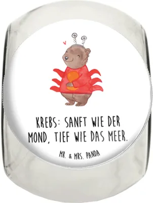 Produktbild von Mr. & Mrs. Panda Lebensmittelbehälter Krebs Astrologie L 870ml - Weiß - Geschenk, Vorratsglas, Tierkreiszeichen, Dekoglas, Bonboniere, Sternzeichen, Glasdose, Kaffeedose