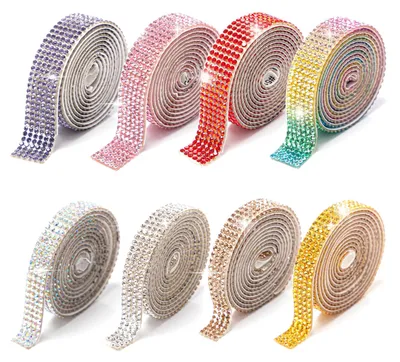 Image de Solidchoice - Lot de 8 rubans adhésifs en strass pour la décoration créative