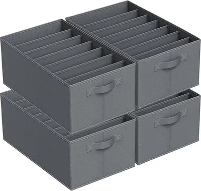 Produktbild von PolkaHome® Lade-Organizer Kleiderschrank 4er Set Aufbewahrungsboxen Faltbar 44x30x20 cm