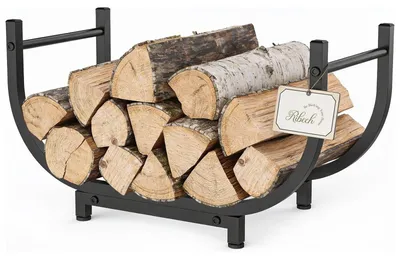 Zdjęcie produktu dla Stojak na drewno opałowe - Metalowy - 76 cm - 25 kg - Czarny