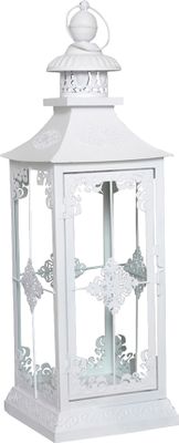 Laterne CHALET weiß shabby chic H56cm - MITTEL