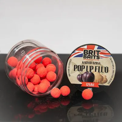 Imagen del producto de BritBaits Pop Up fluorescente, sabor almeja-ciruela, 12 mm