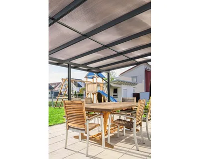 Produktbild von Terrassenüberdachung gutta Premium Polycarbonat bronze 712 x 306 cm anthrazit