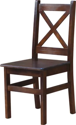 Image de Chaise croisée en pin massif de couleur noyer