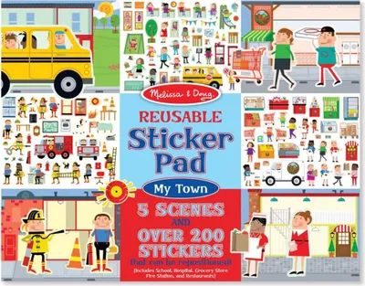 Immagine prodotto di Melissa & Doug Reusable Sticker Pad - My Town, Mehrfarben, 200 Stück(e), Junge/Mädchen, CE, 280 mm, 350 mm