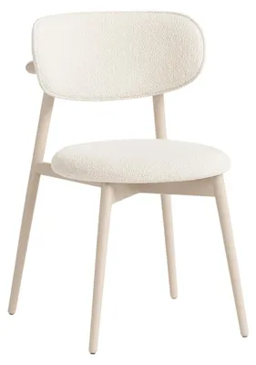 Produktbild von Bequemer Beiger Polsterstuhl Designer Küchenstühle Textil Sitzstuhl