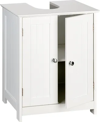 Produktbild von Landhaus Waschbeckenunterschrank Marbella Badunterschrank weiß, Holz