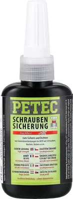 Produktbild von Petec Schraubensicherung hochfest rot Schraubenkleber Flasche 50g