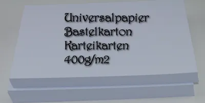 Produktbild von 1000 Blatt Universalpapier Bastelkarton Karteikarten DIN A7 400g - Sonderformate auf Anfrage möglich