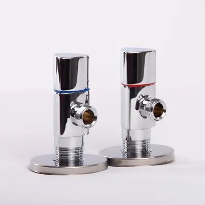 Produktbild von Schlösser Sanitär-Eckventil-Set, 2-teilig (Blau/Rot), DN15 1/2" x 3/8" AG, Messing, Chrom (Art. 606000119LM)