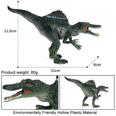 Zdjęcie produktu dla Figurka spinozaura – statyczna zabawka przedstawiająca spinozaura, model dinozaura, figurka zwierzęcia z wydrążonym wnętrzem, zabawka kolekcjonerska, zabawka edukacyjna dla dzieci