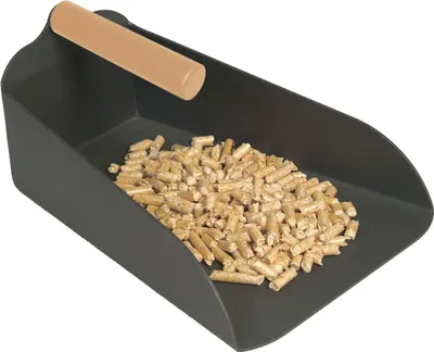 Produktbild von Pelletsschaufel Schaufel anthrazit beschichtet Griffe Buche Länge 23cm