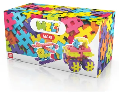 Produktbild von Meli Maxi Bausteine-Set – 100 farbenfrohe Waffelsteine für Kleinkinder ab 1 Jahr