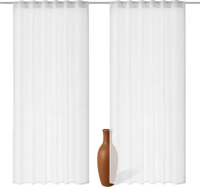 Produktbild von 2er Set Schlaufenschal Voile 300 cm weiß transparent : 300 : Weiss