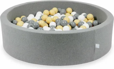 Image de Piscine à balles 110x30cm gris - Avec 400 balles / blanc, gris, beige