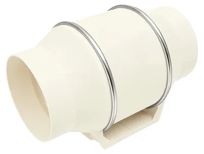 Image de Ventilateur tubulaire - Ventilateur de conduit en ligne - 75 W - Débit d'air de 540 m³/h - Pression statique de 300 Pa - 220 V CA - Blanc