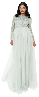 Produktbild von Maya Deluxe Damen-Brautjungfernkleid, Grüner Lilien-Farbton, Größe 48