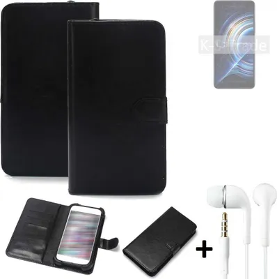 Produktbild von K-S-Trade Wallet Case Handyhülle kompatibel mit Xiaomi Redmi K50 Schutzhülle Flip cover Flipstyle Tasche Hülle Flipcover Slim Bumper schwarz + in